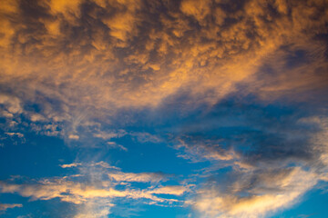sunset over the clouds