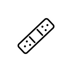 bandage icon vector from medical collection. Thin line bandage outline icon vector illustration. Band Aid Bandage Plaster Flat Line Stroke Icon Pictogram. Adhesive Plaster, Patch Icon.
