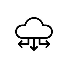 Database, Server and Cloud service line icon, Network and Technology vector linear icon, Hosting server icon for web and mobile