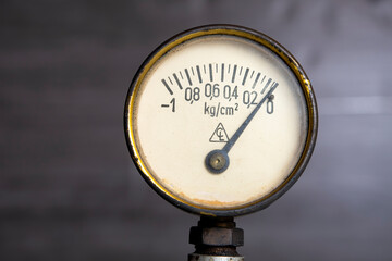 Pressure gauge  using Kilogram-force per square centimeter, deprecated unit of pressure using...