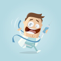 happy doctor reaching vaccination finish line