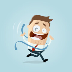 happy businessman reaching finish line