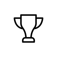 Trophy cup line icon, Vector on white background, champions cup icon illustration. award symbol. Thin line winner cup. Winner cup. Victory icon. First place cup. Minimalistic hipster