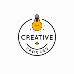 Creative process rounded linear idea logo on white