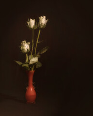 White Roses In A Vase