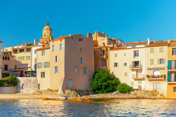 View of the city of Saint-Tropez, Provence, Cote d Azur, a popular destination for travel in Europe