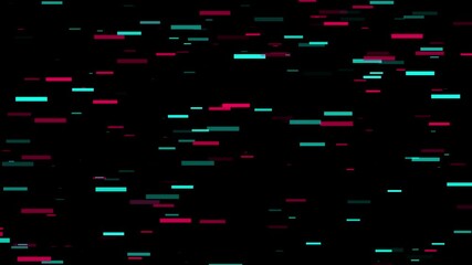 March 28, Ukraine, Dnipro 2021. Tiktoktematika. Animated lines on black. Tick tock style. arbitrary lines with aberrations; chromatic aberrations.