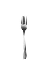 Steel dining fork isolated on white background