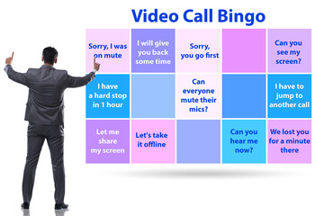 Funny concept with video call bingo