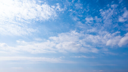 Beautiful blue cloudy sky. Daytime sky, Clouds, sunlight.