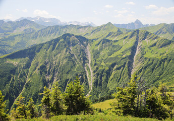 Obraz premium Panorama of the Alps opening from Mittelberg, Austria