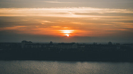 sunset over the lake