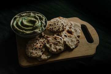 Pita bread with hummus