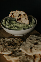 Pita bread with hummus