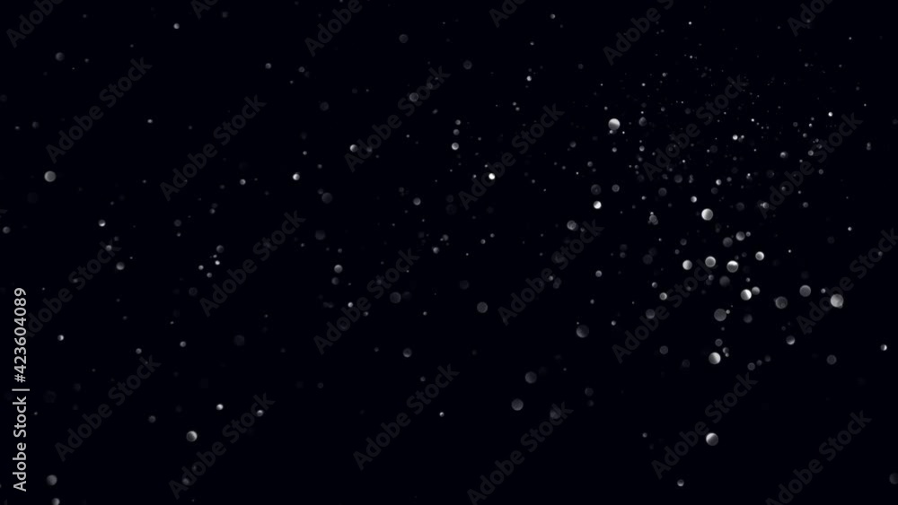 Poster realistic organic dust particles floating on black background. dynamic dust particles. shimmering gl