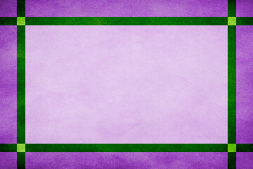 Lavender grunge textured frame around mauve textured parchment background with green grunge textured ribbon trim border.