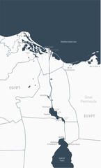 Detailed map of Suez Canal in Egypt.
Suez map of vector.