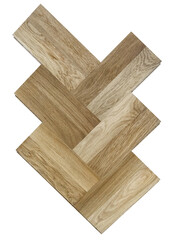 Wooden parquet isolated on a white background.