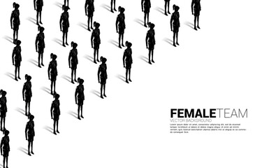 Group of businesswoman standing together orderly. business concept for job career with company mission and teamwork.