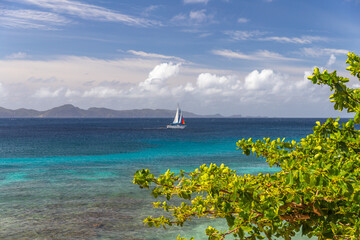 Sailboat at sea in Saint Vincent and the Grenadines
