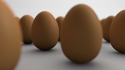 Render de huevo de pascua coloridos. Fondo tridimensional de huevos de pascua. Diseño 3d para semana santa. Tradición
