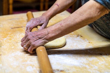 detail roll out the dough with a rolling pin