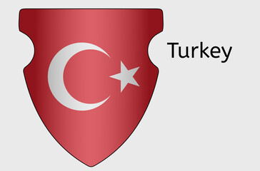 Turkey country flag icon, Turkish flag vector illustration, Europe, Asia