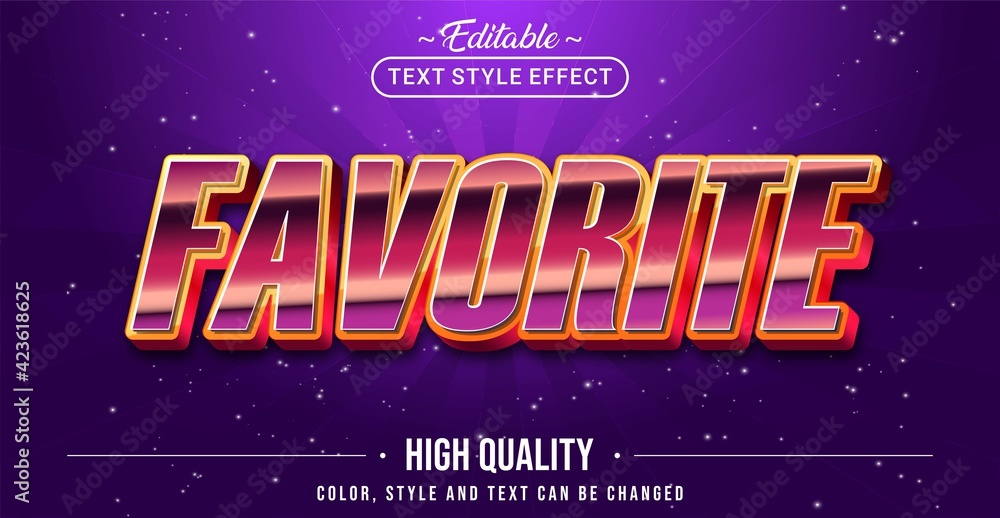Poster Editable text style effect - Favorite text style theme.