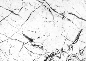 Marble white luxury tile with abstract black pattern of cracks grunge wall texture background