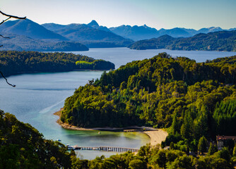 lake and mountains