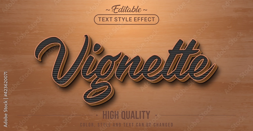 Poster editable text style effect - dark brown vintage text style theme.