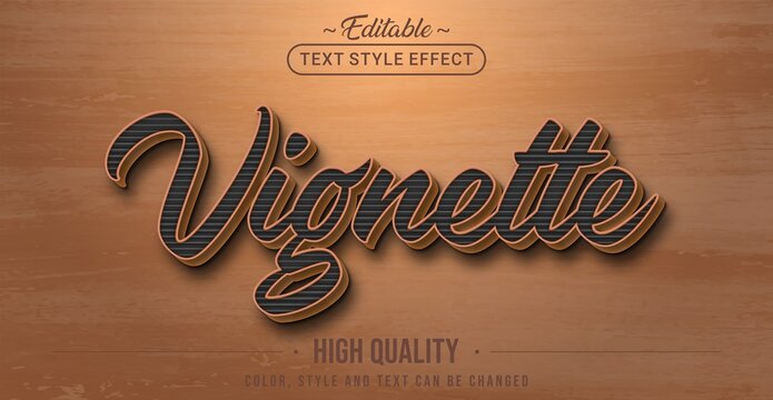 Editable text style effect - Dark Brown Vintage text style theme.