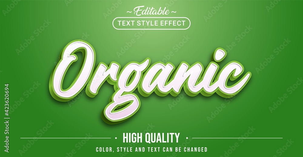 Poster Editable text style effect - Green Organic text style theme.