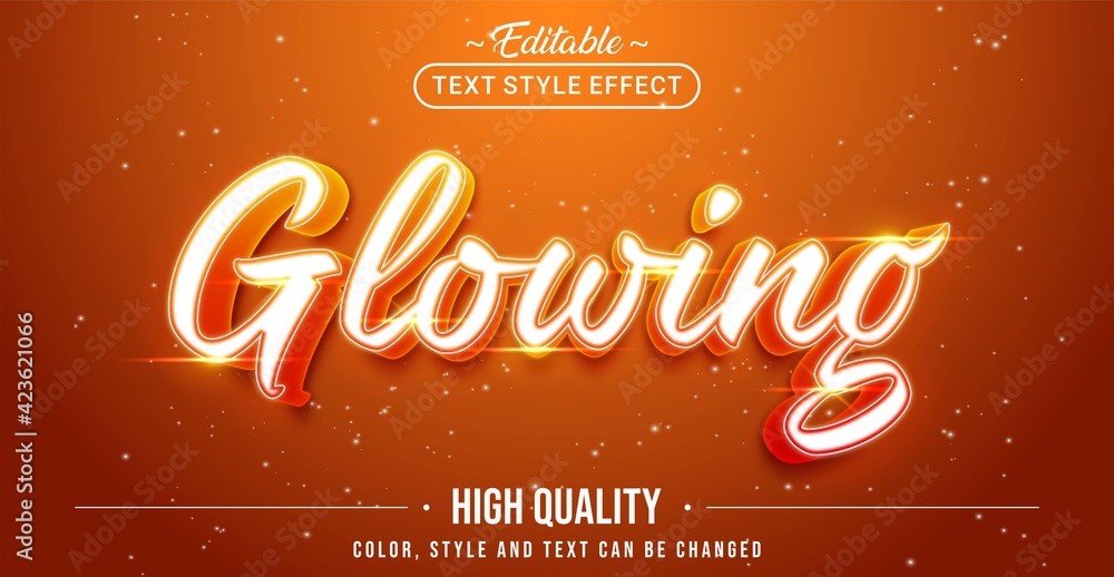 Poster editable text style effect - orange glowing text style theme.