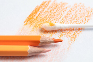 pencil drawings blended with a cotton bud