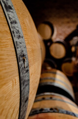 old wooden barrel
