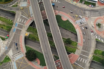Highway crossing in a highly populated area of the city of Bogotá. These routes do not have as...
