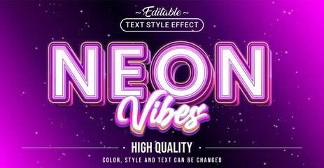 Editable text style effect - Neon Vibes text style theme.