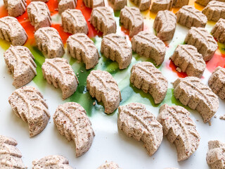 close-up of mung bean cookies.