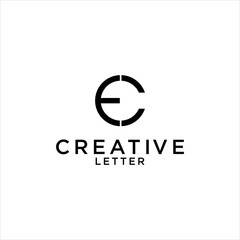 creative letter EC  CE  logo design vector with modern and abstract symbol for business