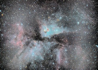 Carina Nebula taken with a 130mm telescope, approximately  8 hours of integration time.