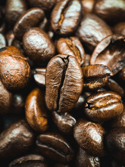 Close up macro of coffee beans