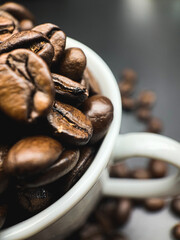 Close up macro of coffee beans