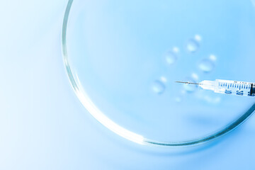 injection syringe with medicine. medical concept