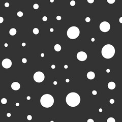 Irregular polka dots seamless pattern. Circle shapes texture background.