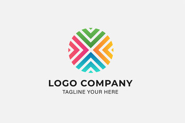 Abstract Logo circle shape concept colorful design. Logo Design Illustration. Flat Vector Logo Design Template Element.