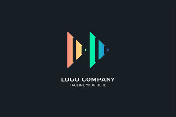 Abstract Play logo colorful shape concept, modern colorful logo design. Flat Vector Logo Design Template Element.