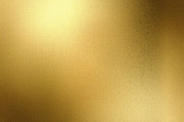 Light shining on gold painted metallic wall with copy space, abstract texture background