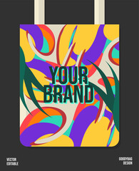 Bag design with artistic creativity, worthy of a product, branding samples, colorful and editable vector.