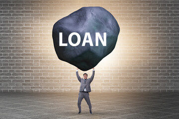 Debt and loan concept with businessman